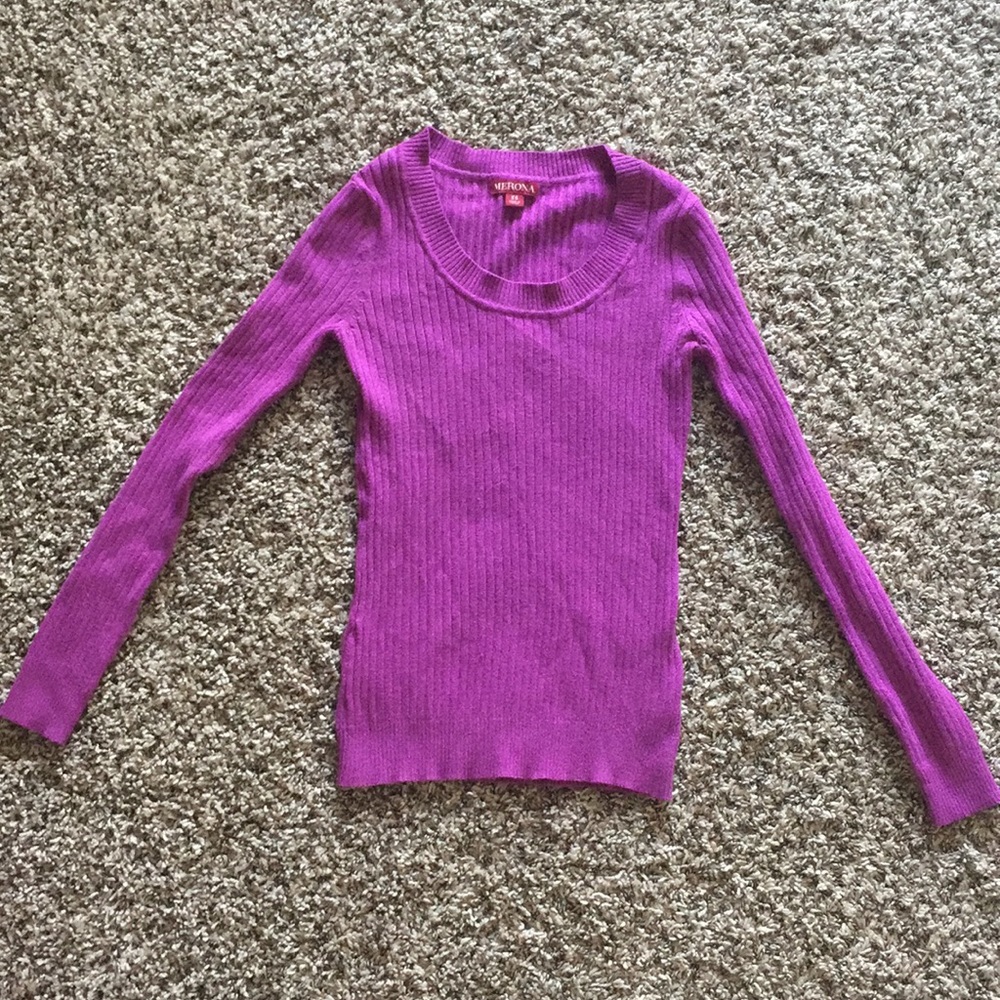 Purple striped sweater